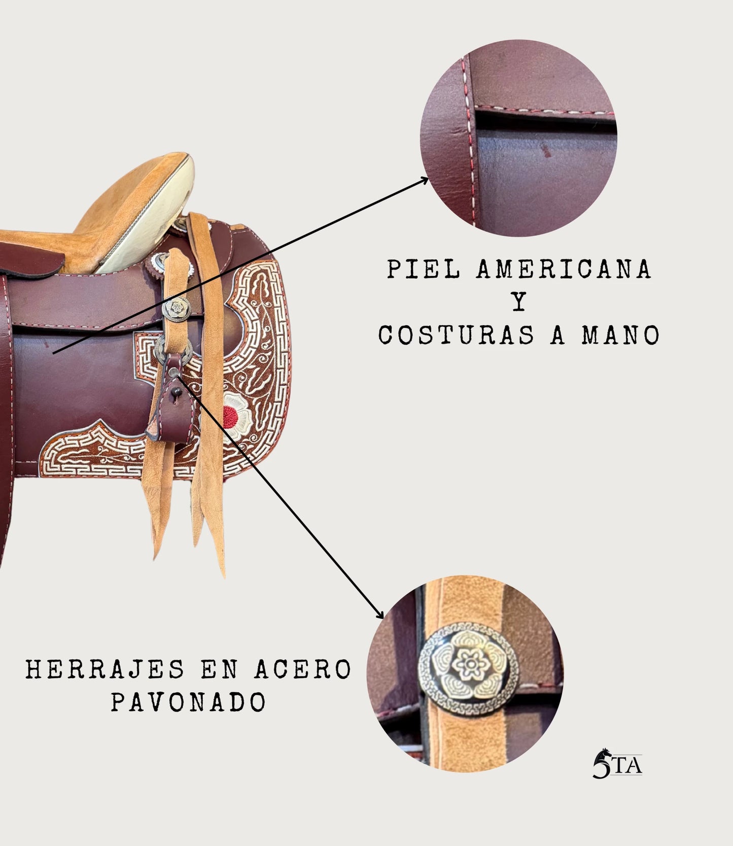 Montura Charra Piteada Basto Cuadrado