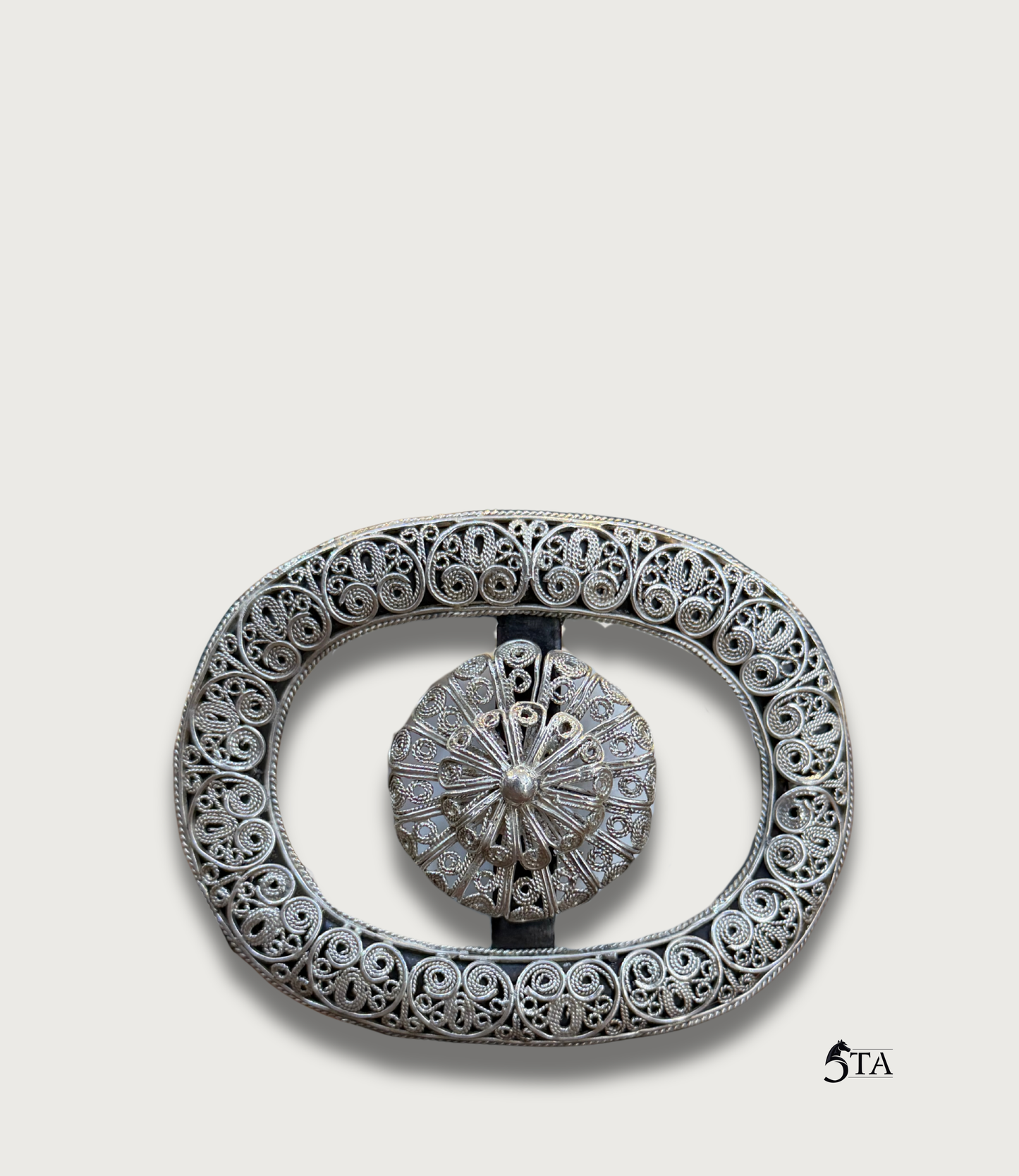 Hebilla de Plata Filigrana Ovalada