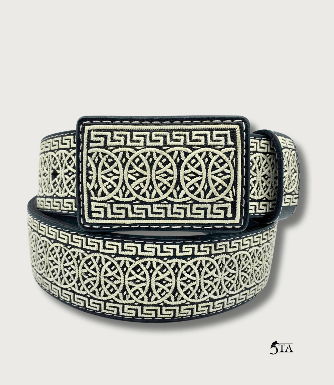 Cinto Piteado Fino Original Greca y Aros
