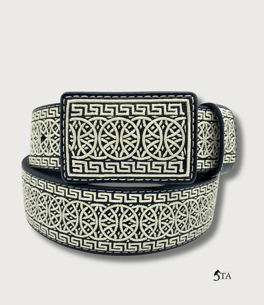 Cinto Piteado Fino Original Greca y Aros