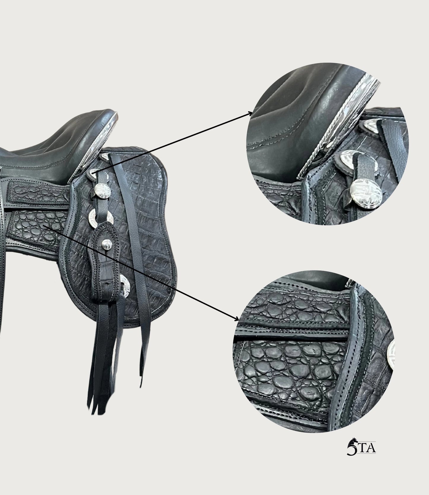 Montura Charra Piel de Cocodrilo con Cantinas