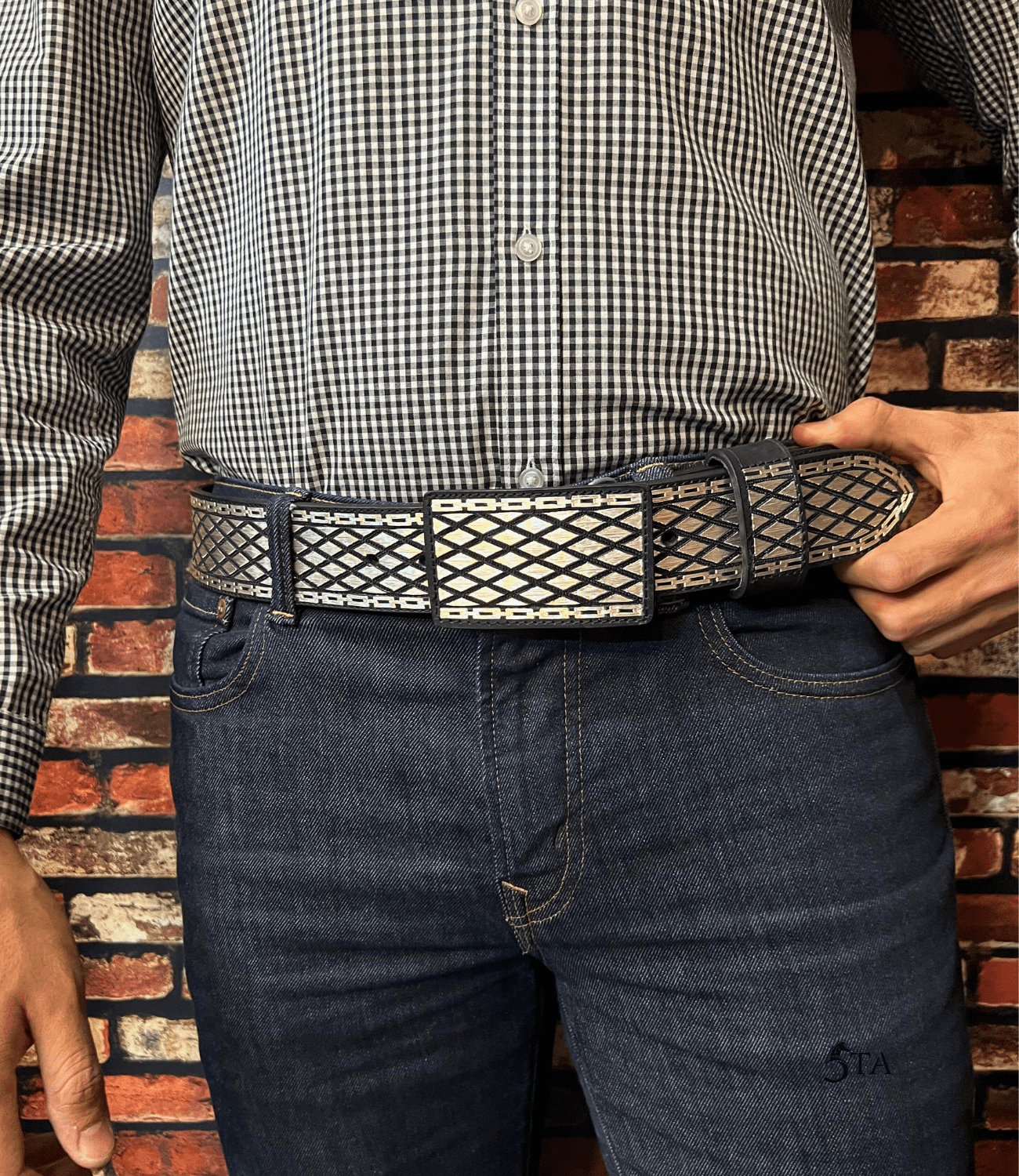 Cinto de Plata Original Cadena y Rombos