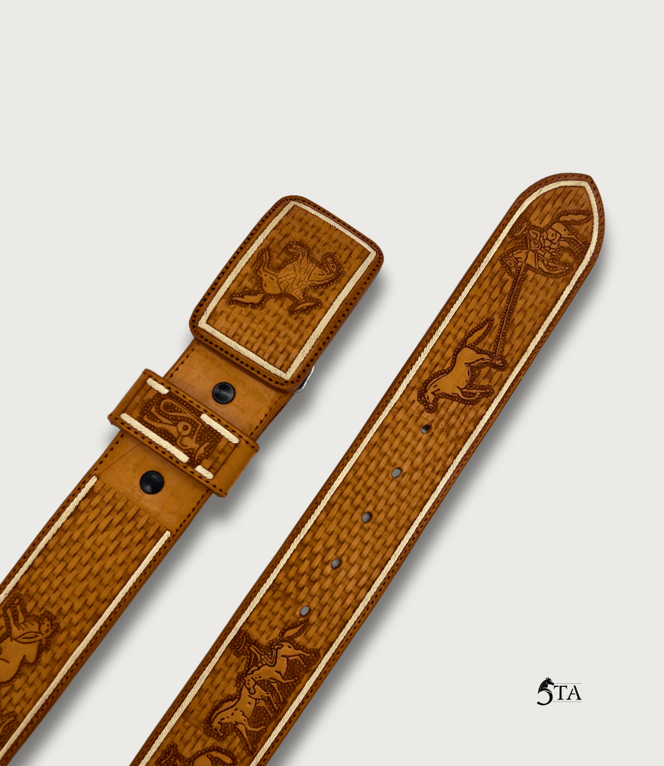 Cinto Piteado Original y Cincelado Suertes Charras