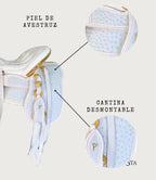Montura Charra Piel de Avestruz Chapada en Oro