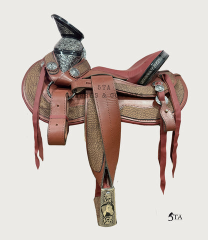 Montura Charra Piel Cuello de Toro y Fuste con Herraje