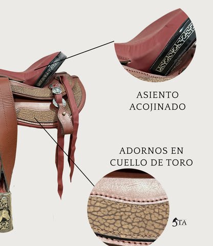 Montura Charra Piel Cuello de Toro y Fuste con Herraje