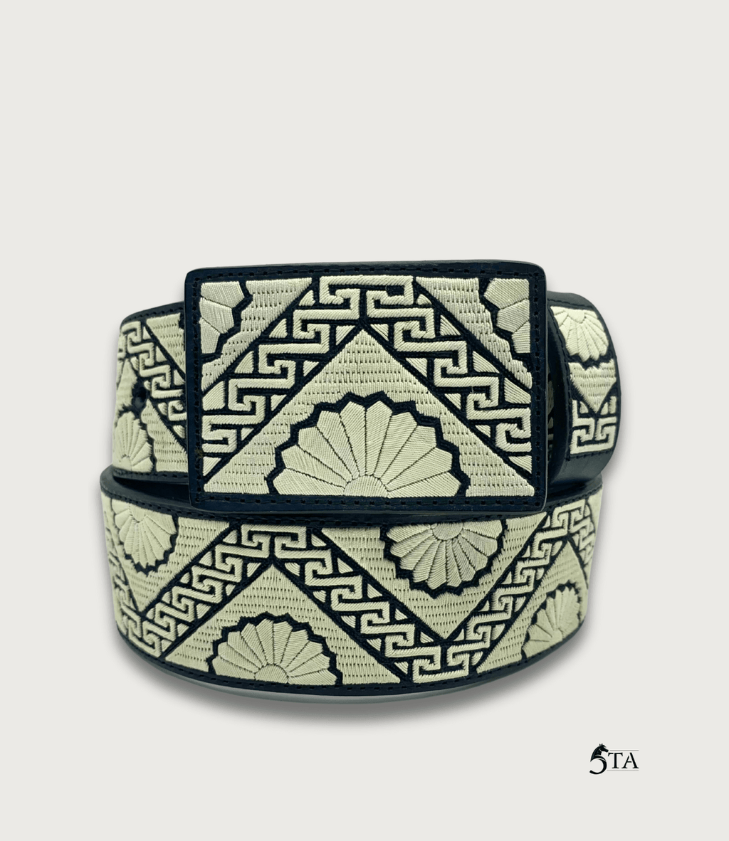 Cinto Piteado Fino Original Pirámides y Flores