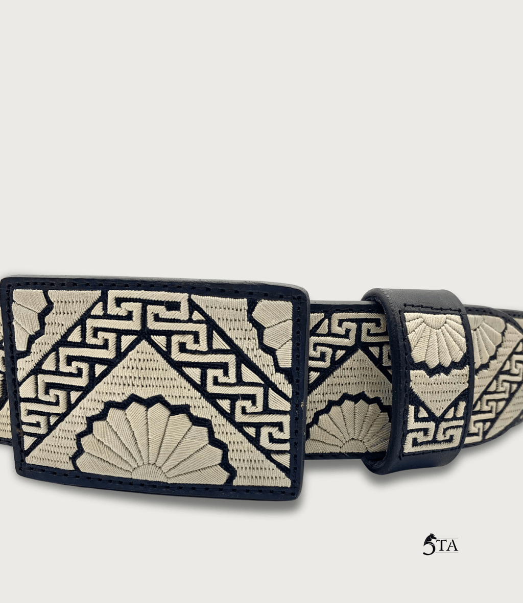 Cinto Piteado Fino Original Pirámides y Flores