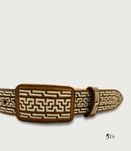 Cinto Piteado Original Media Greca y Dibujo "Y"