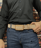 Cinto Piteado Original Media Greca y Dibujo "Y"