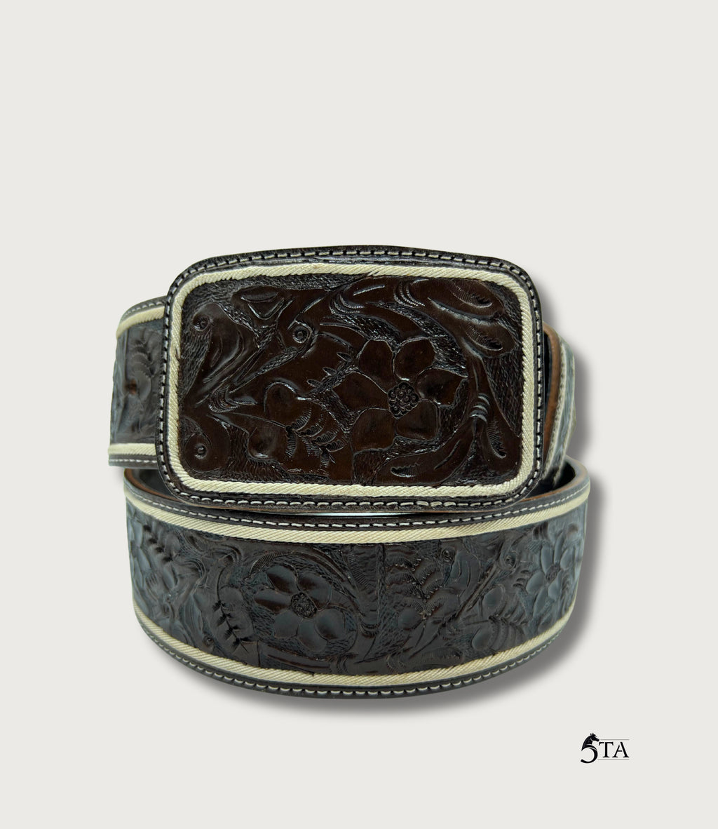 Cinto Piteado Original y Cincelado Flor