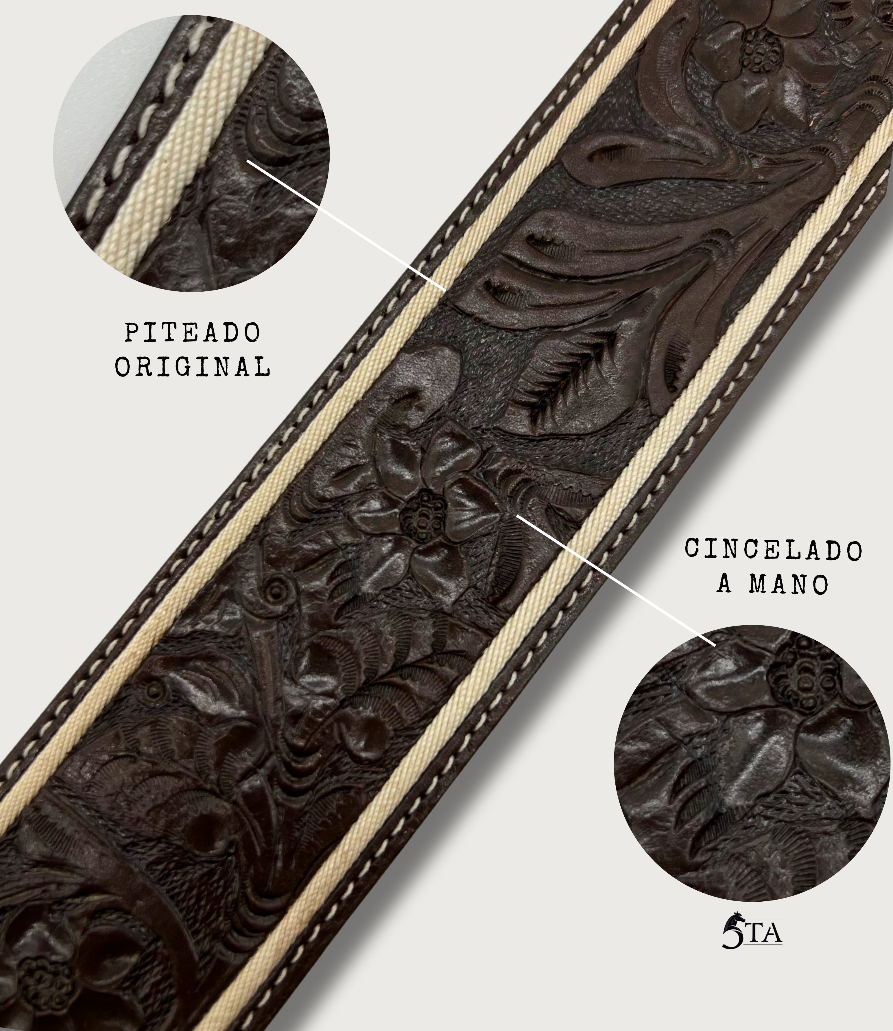 Cinto Piteado Original y Cincelado Flor