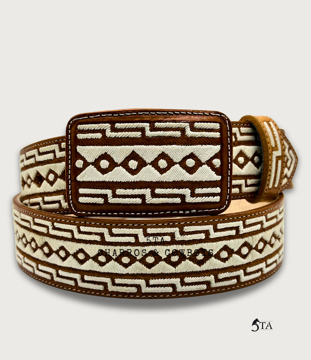 Cinto Piteado Original Media Greca y Diamante