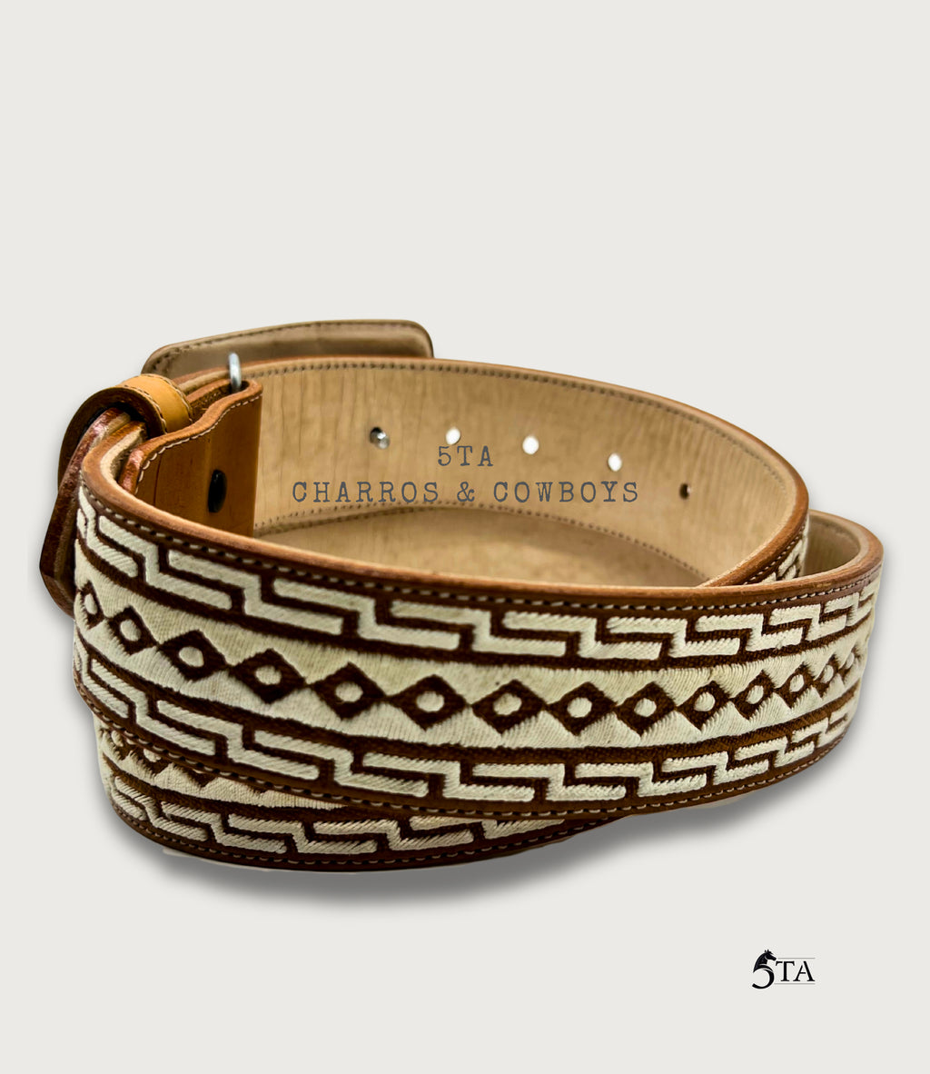 Cinto Piteado Original Media Greca y Diamante