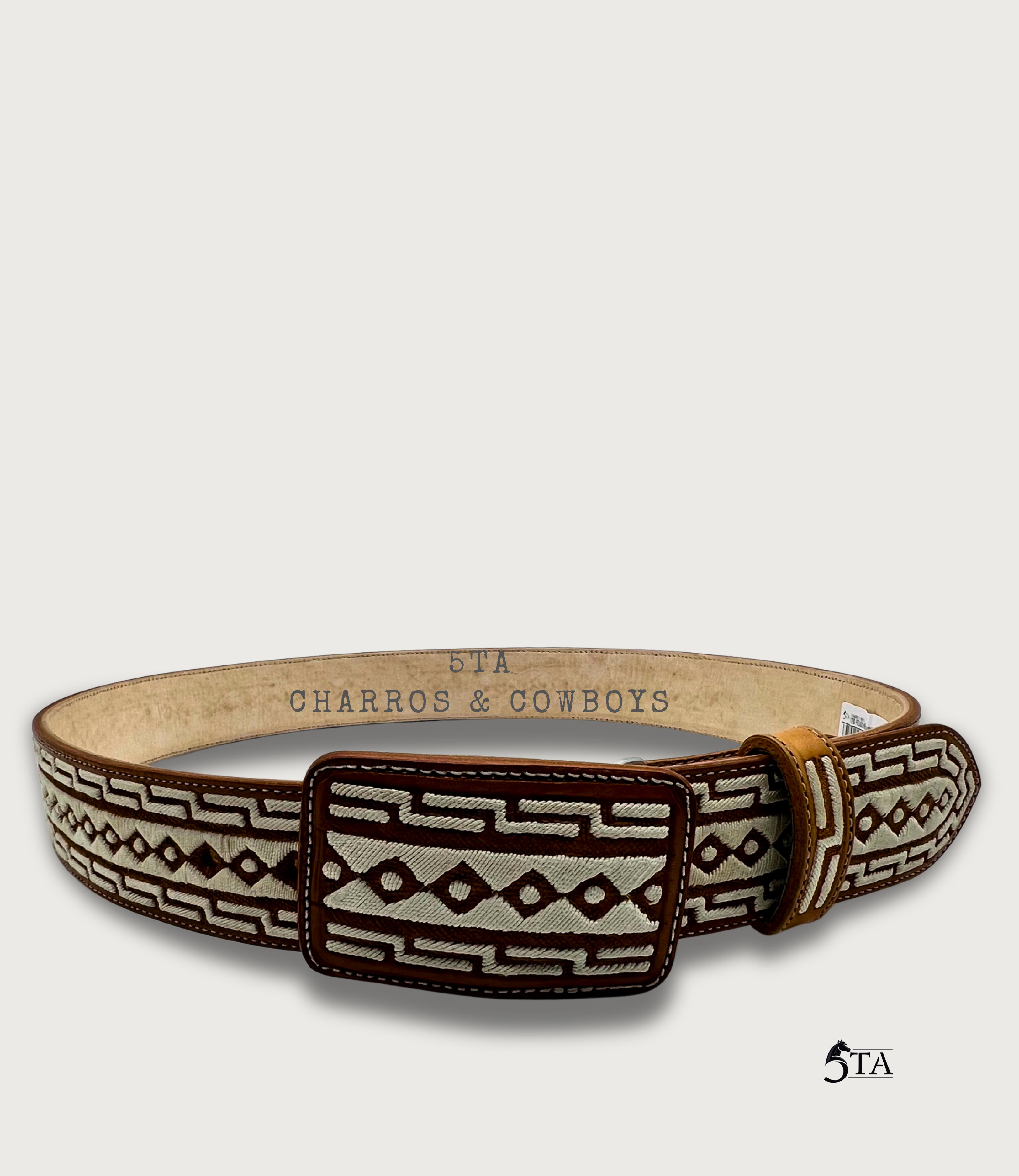 Cinto Piteado Original Media Greca y Diamante