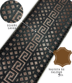 Cinto Láser Greca y Rombos con Hebilla de Acero