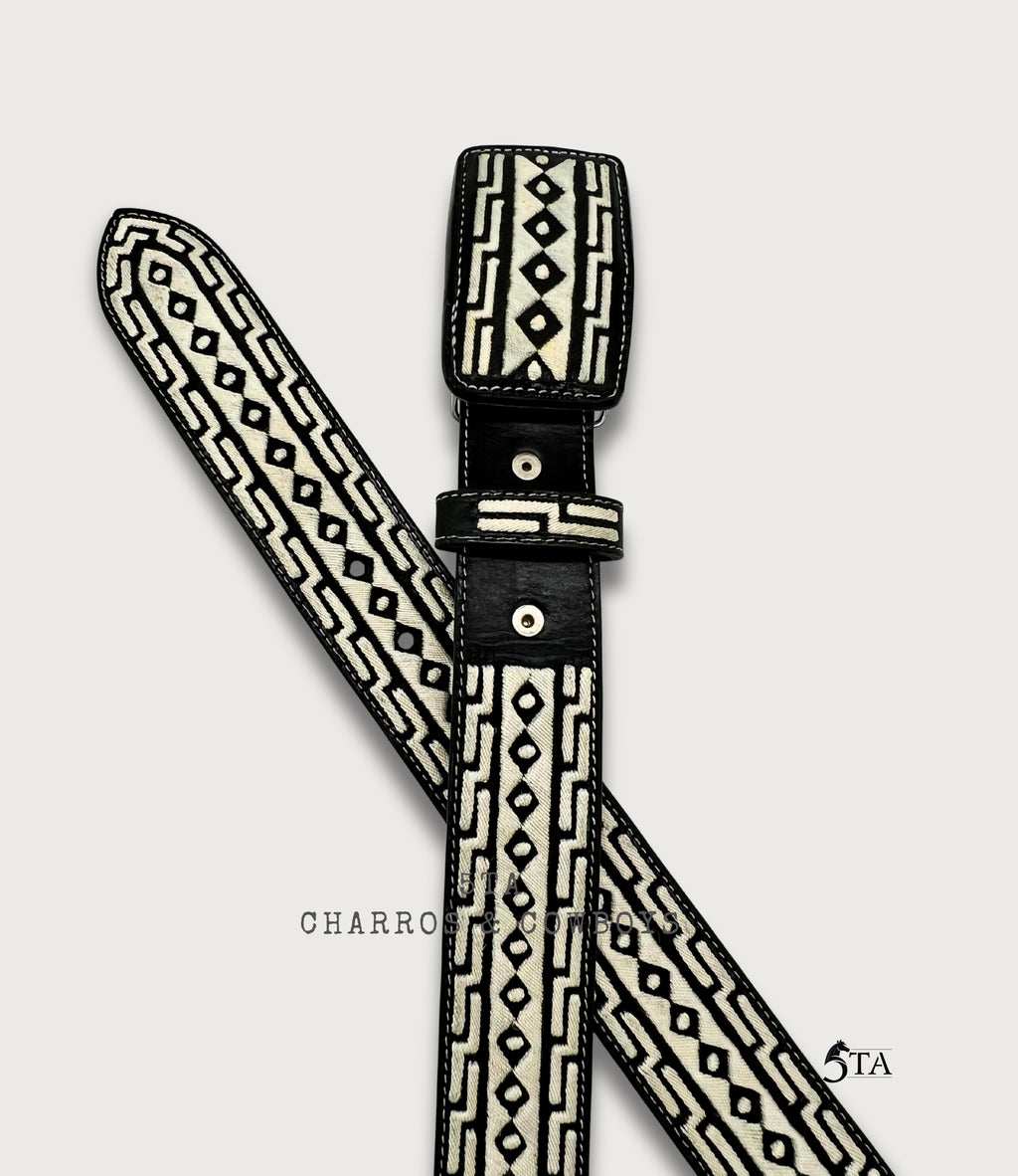 Cinto Piteado Original Media Greca y Diamante