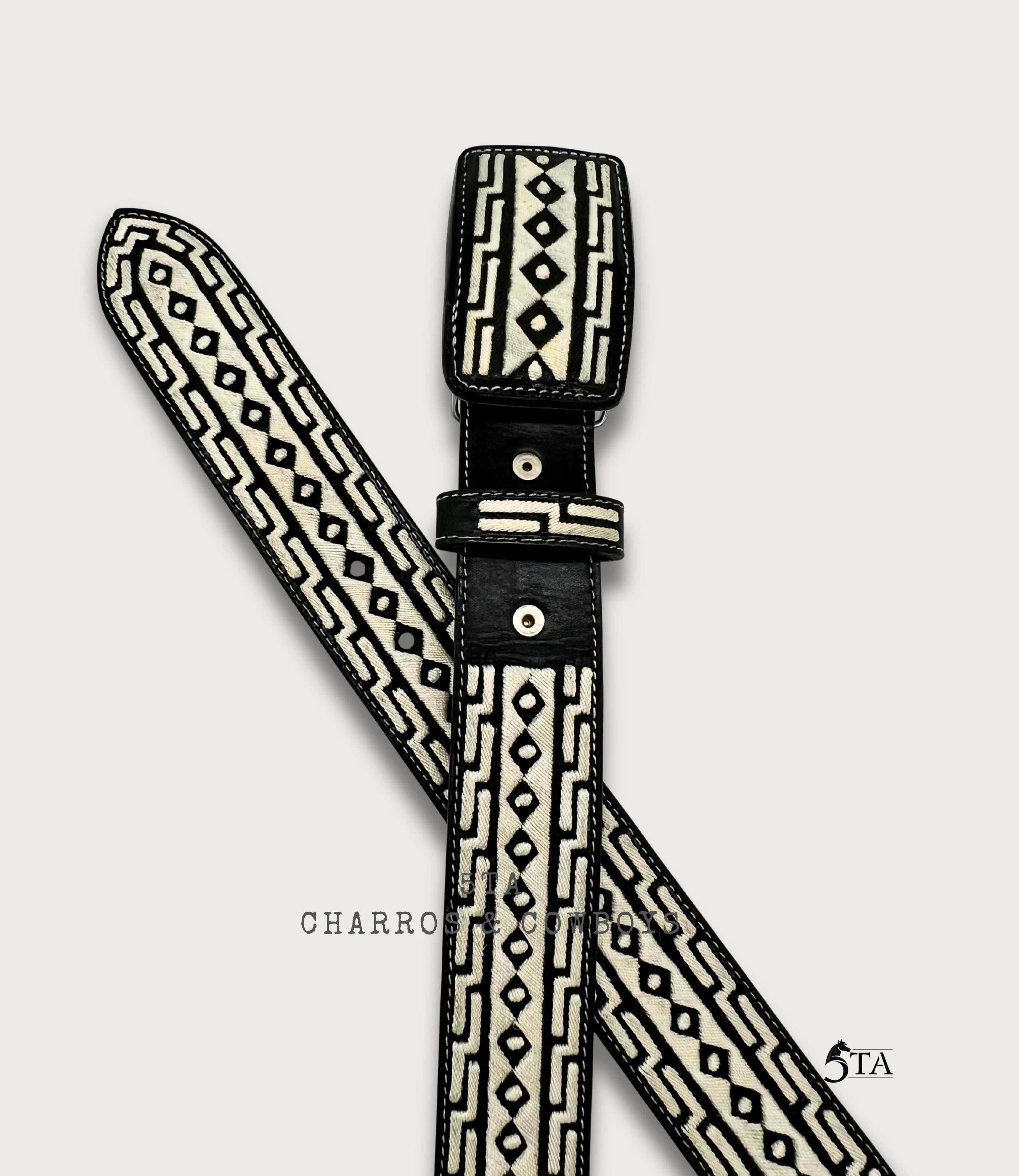 Cinto Piteado Original Media Greca y Diamante