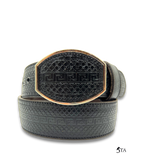 Cinto Láser Greca y Rombos con Hebilla de Acero