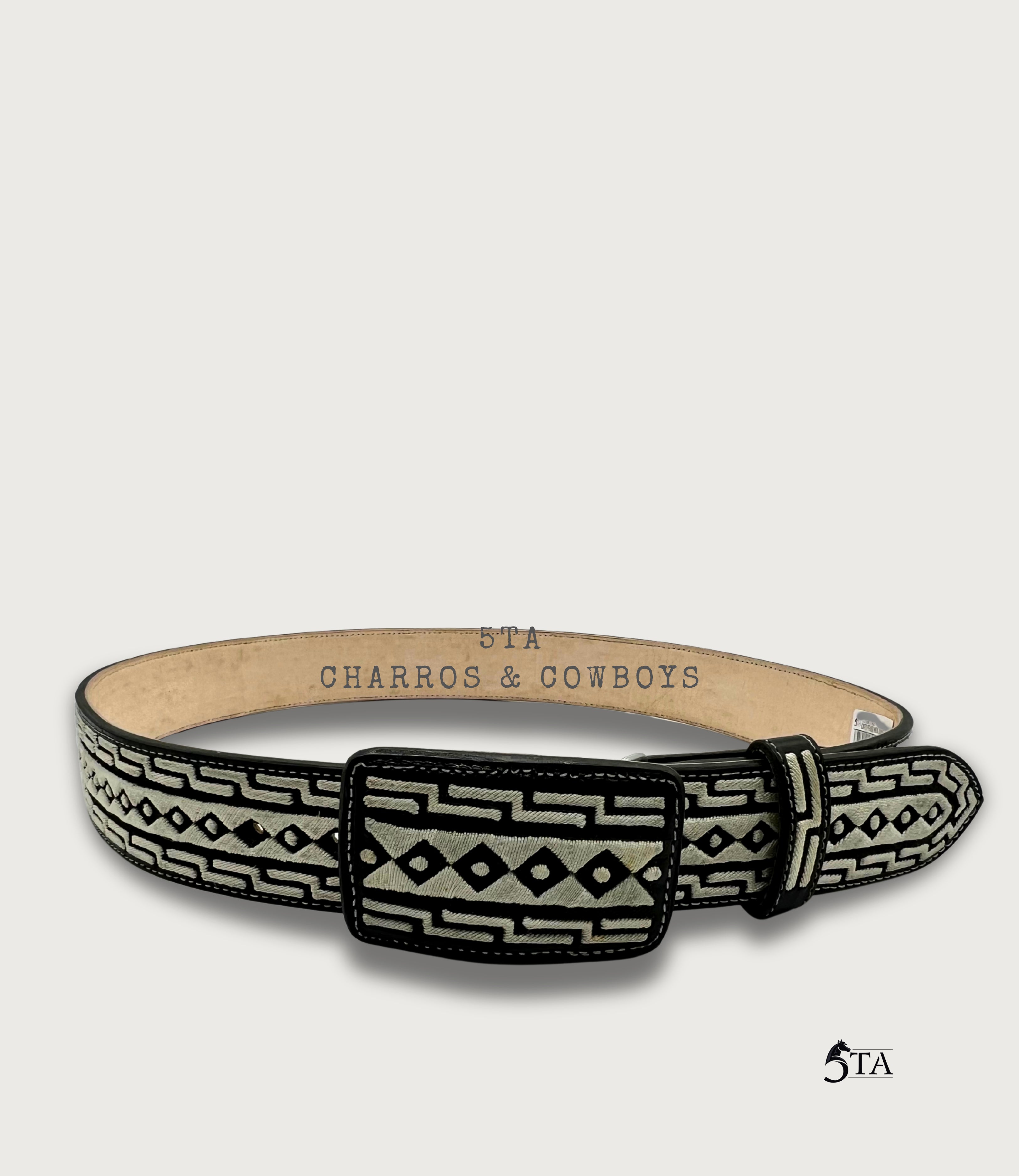 Cinto Piteado Original Media Greca y Diamante