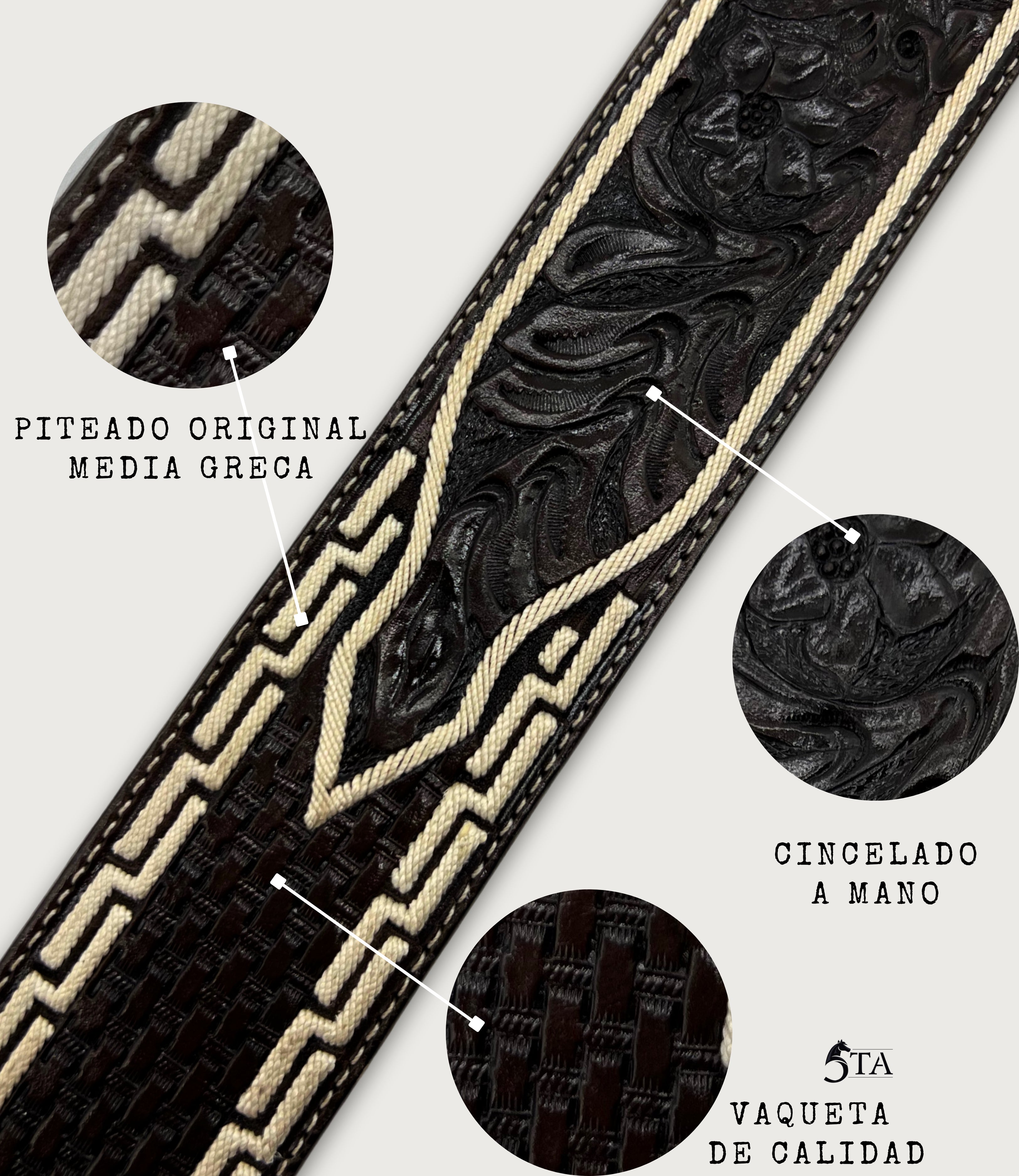 Cinto Texano Piteado Original y Cincelado a Mano