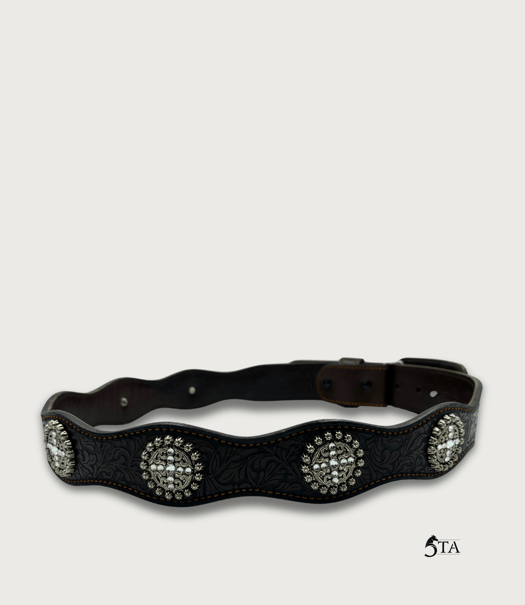 Cinto Láser y Concho Metálico Brillante