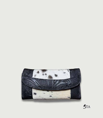 Cartera Vaca con Pelo y Piel Troquelada