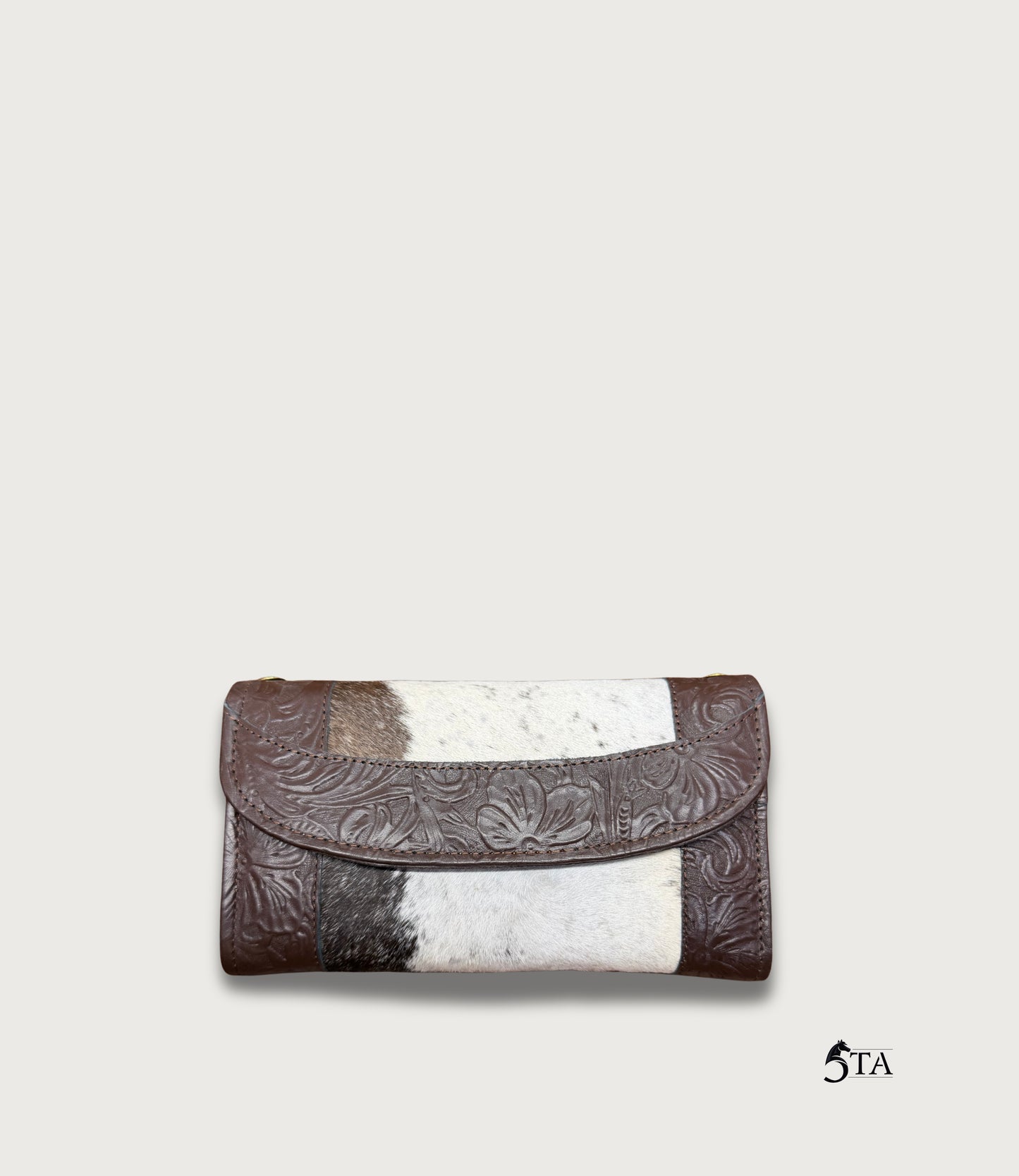 Cartera Vaca con Pelo y Piel Troquelada