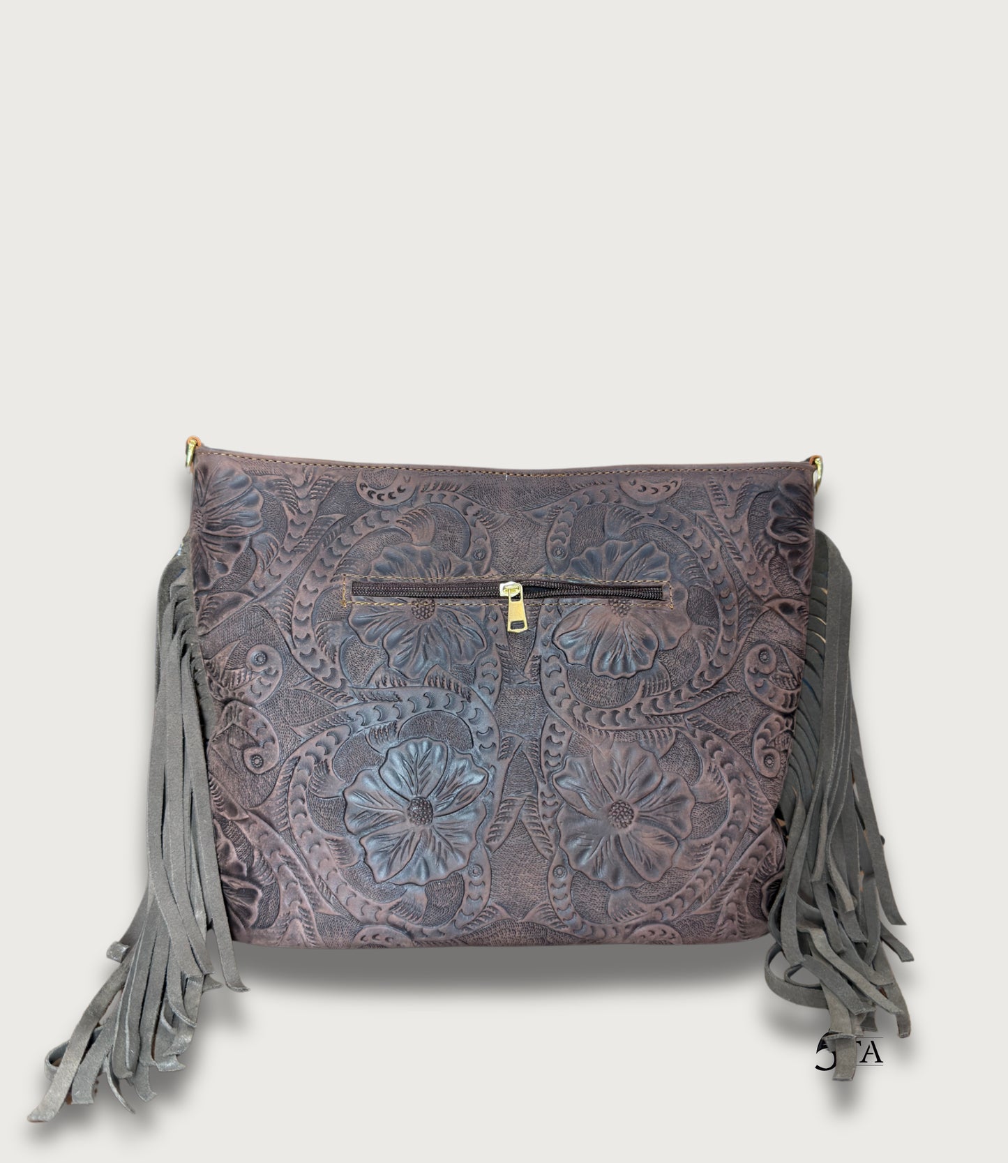 Bolso Barrilera con Pelo y Piel Troquelada