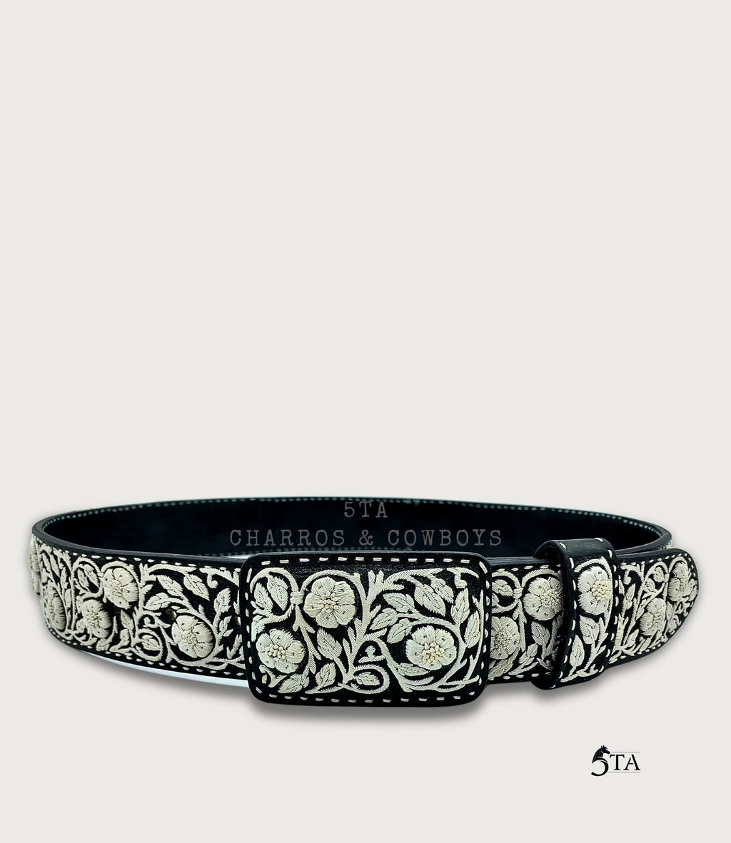 Cinto Piteado Fino Original Guías y Flores Resaltadas