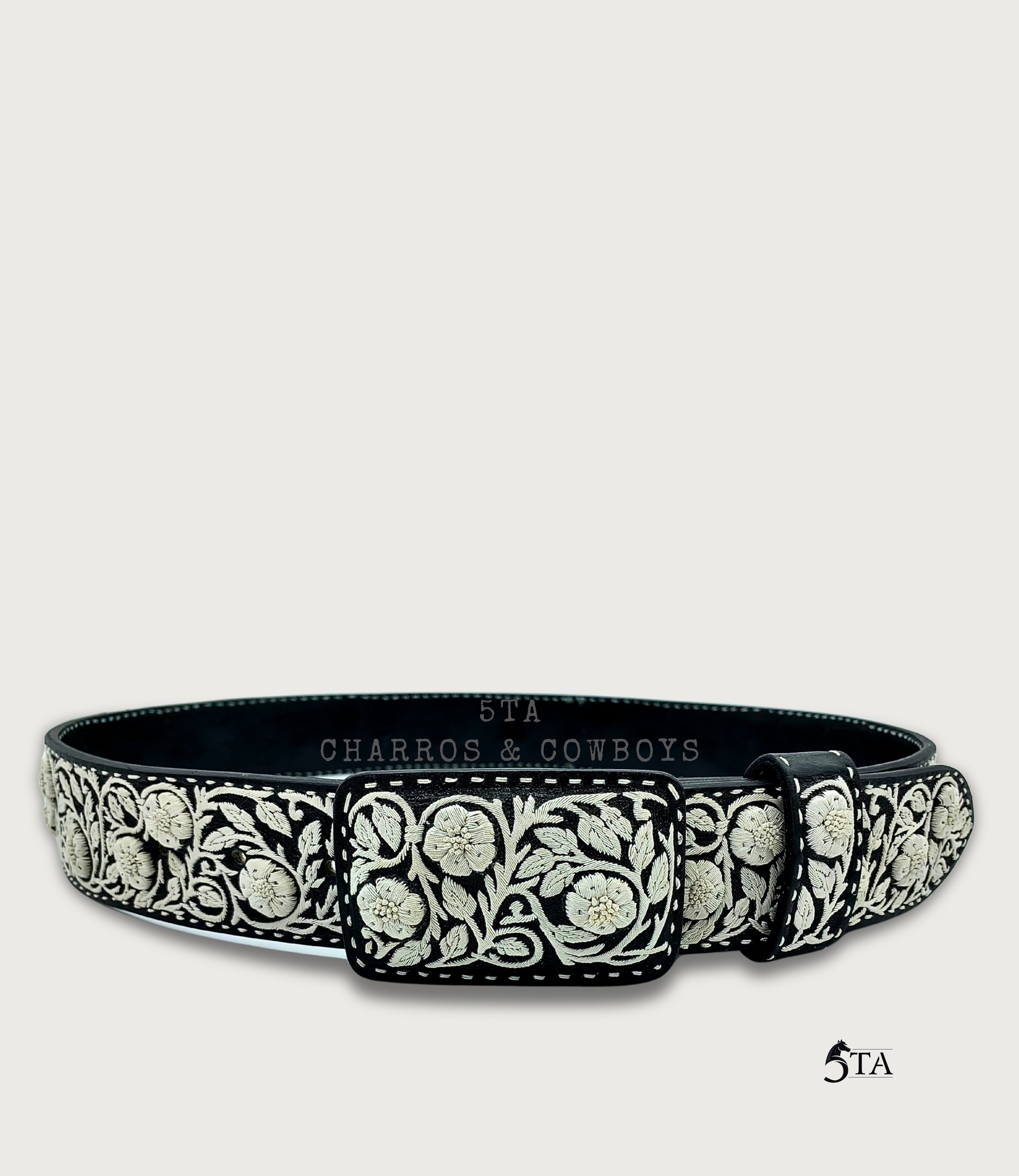 Cinto Piteado Fino Original Guías y Flores Resaltadas