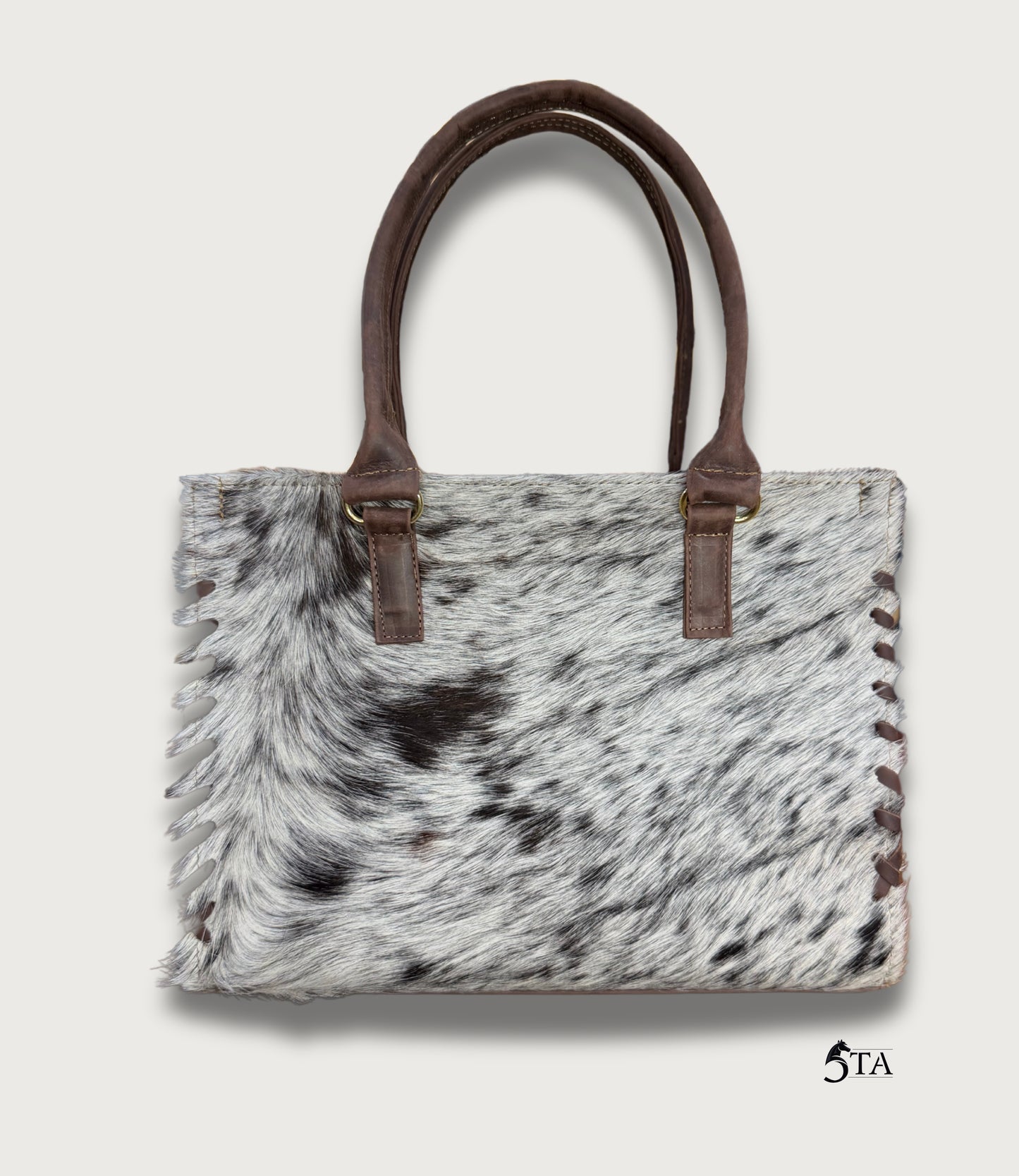 Bolso Orleado de Piel y Pelo
