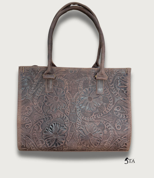 Bolso Orleado de Piel y Pelo
