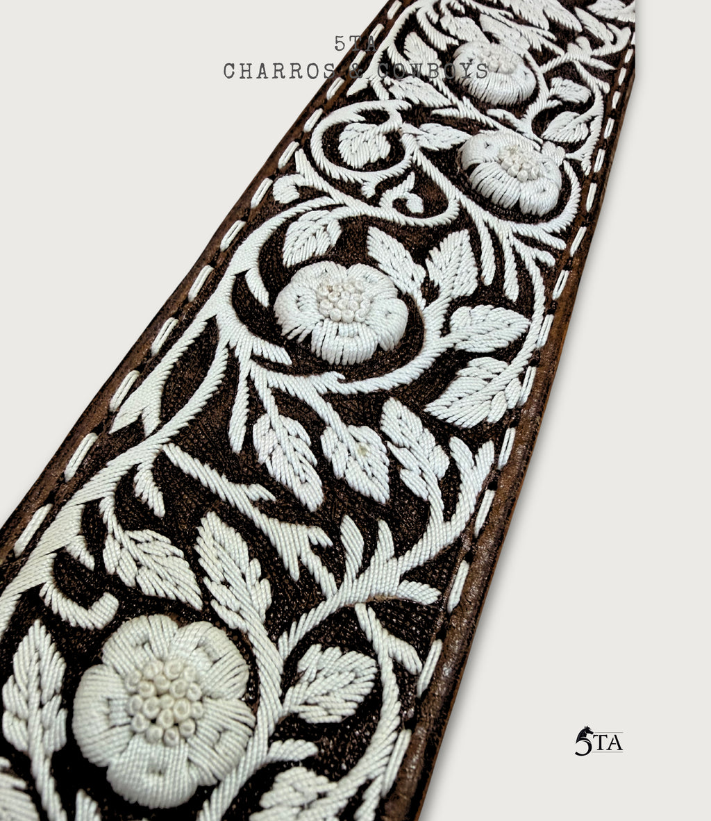 Cinto Piteado Fino Original Guías y Flores Resaltadas