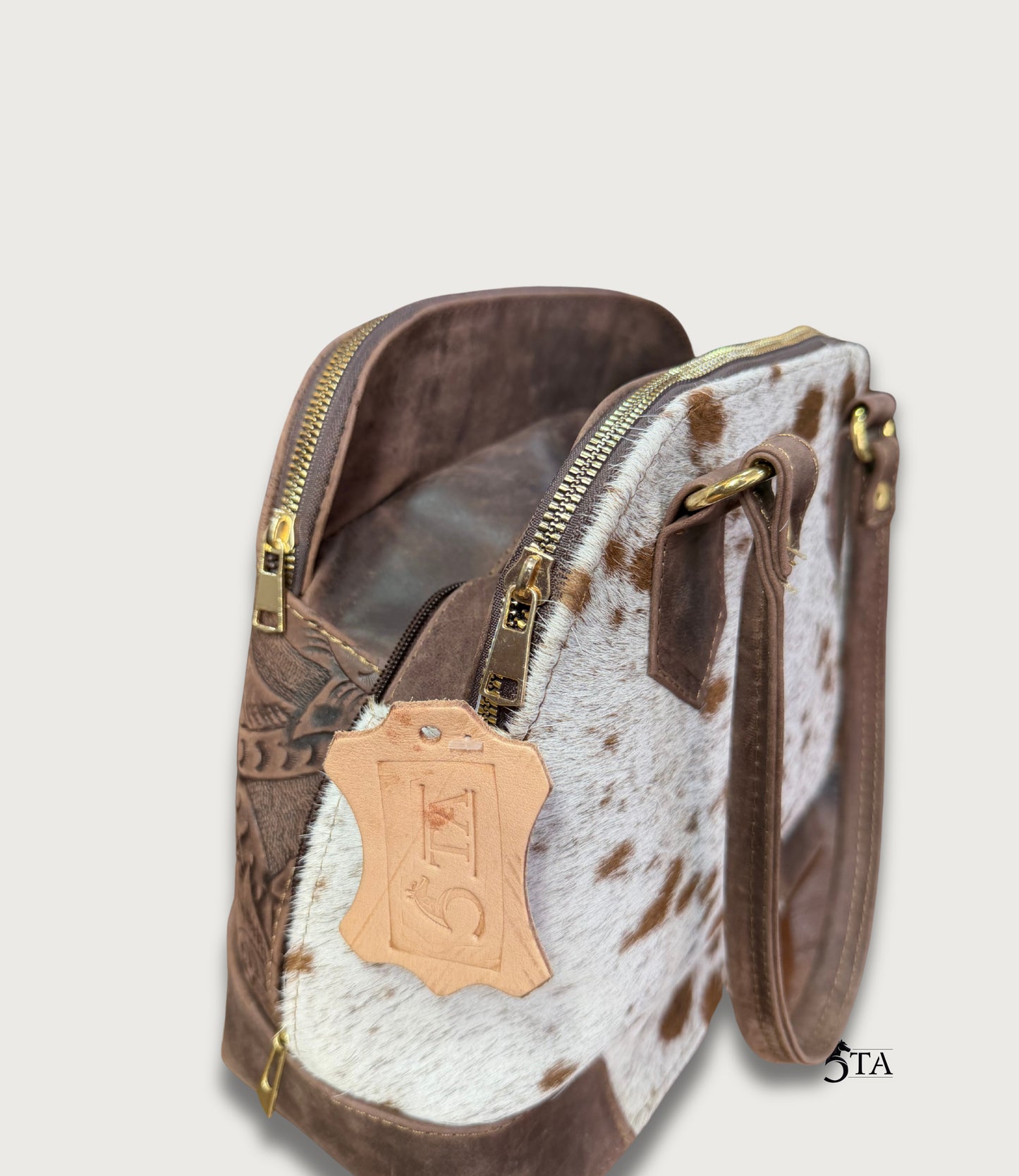 Bolso Esmeralda de Piel con Pelo