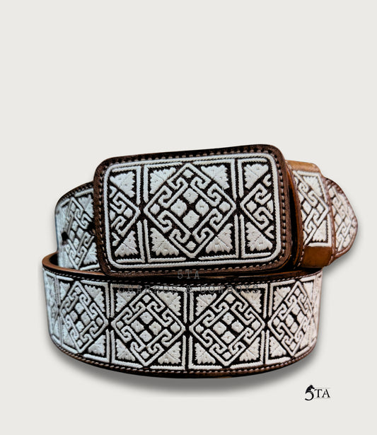 Cinto Piteado Fino Original Cuadro y Greca