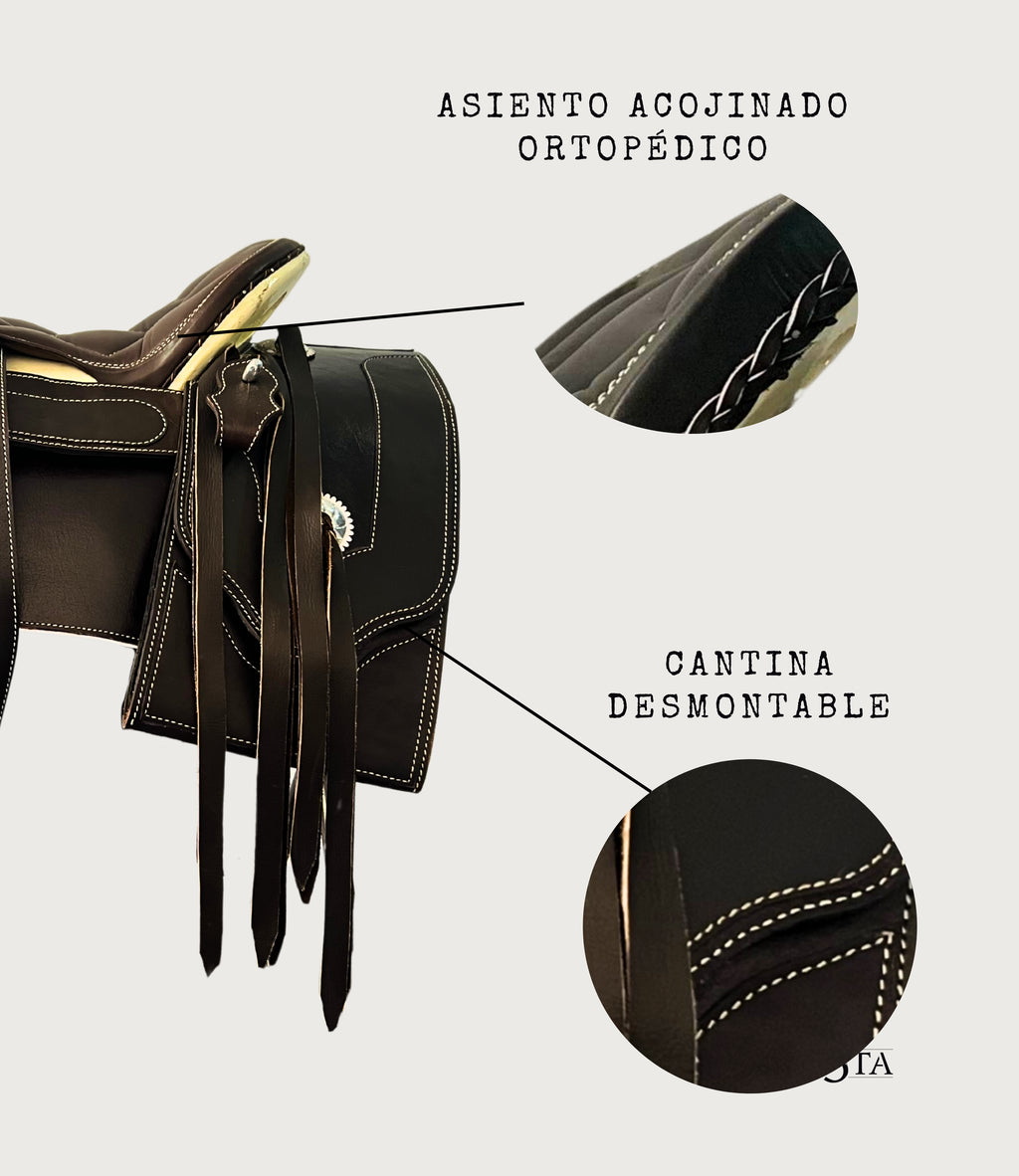 Montura Charra Cuadrada con Cantinas