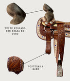 Montura Charra Piteado Original y Cincelado con Cantinas