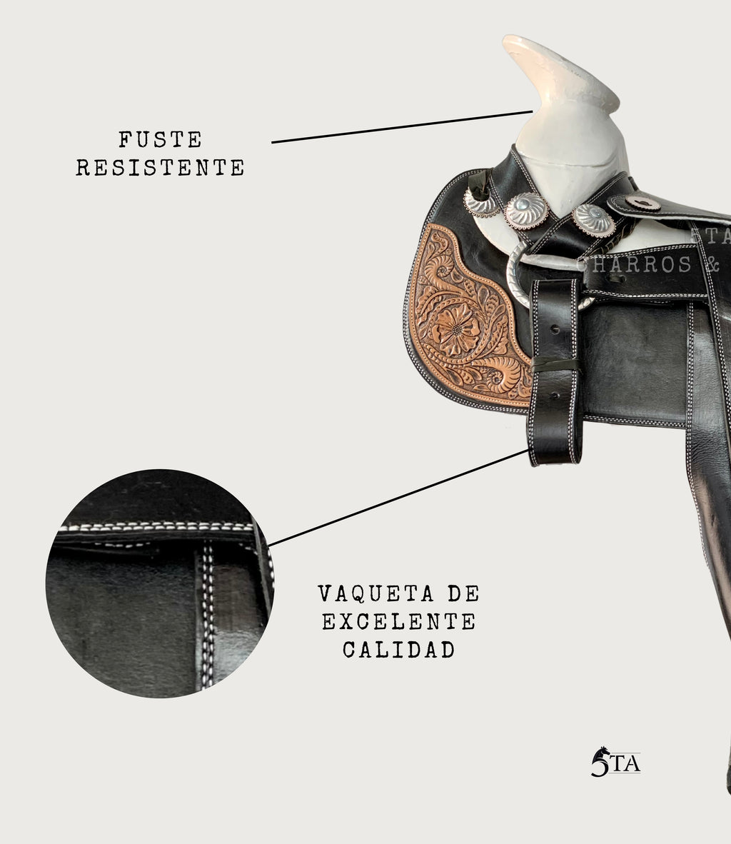 Montura Charra Cincelada Bastos Cuadrados