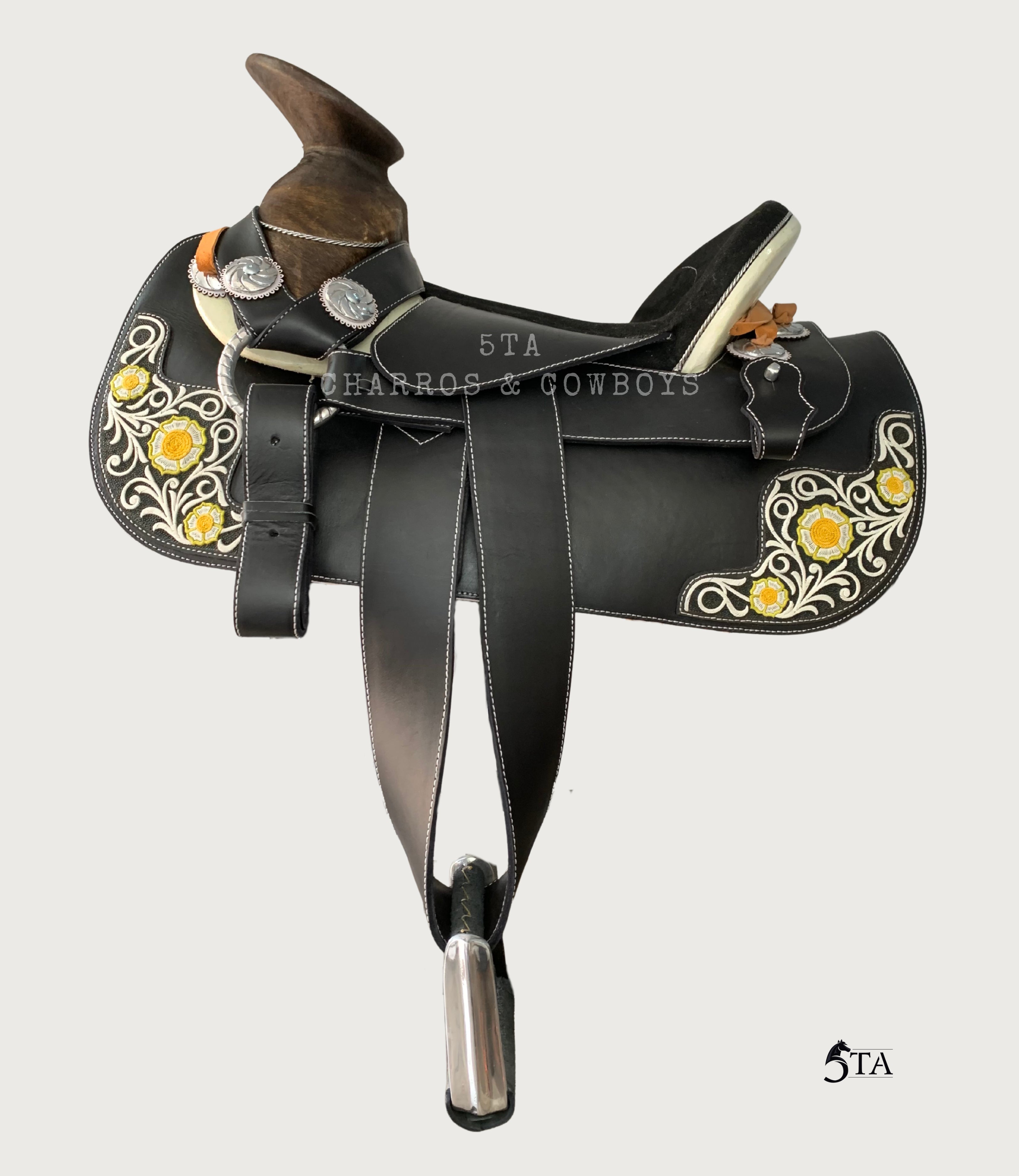 Montura Charra Piteada Piel Látigo Americana