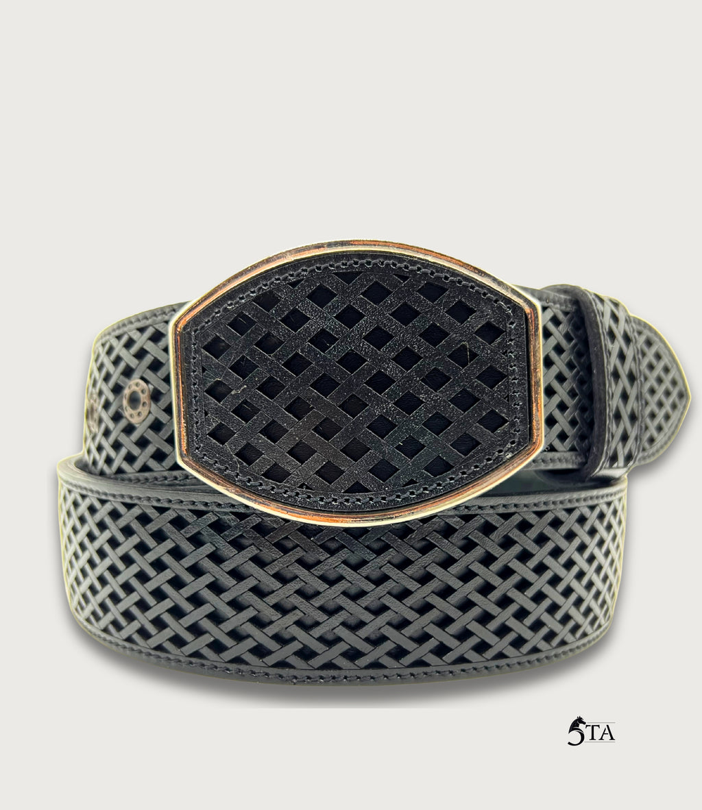 Cinto Láser Dibujo Rombos Hebilla de Acero