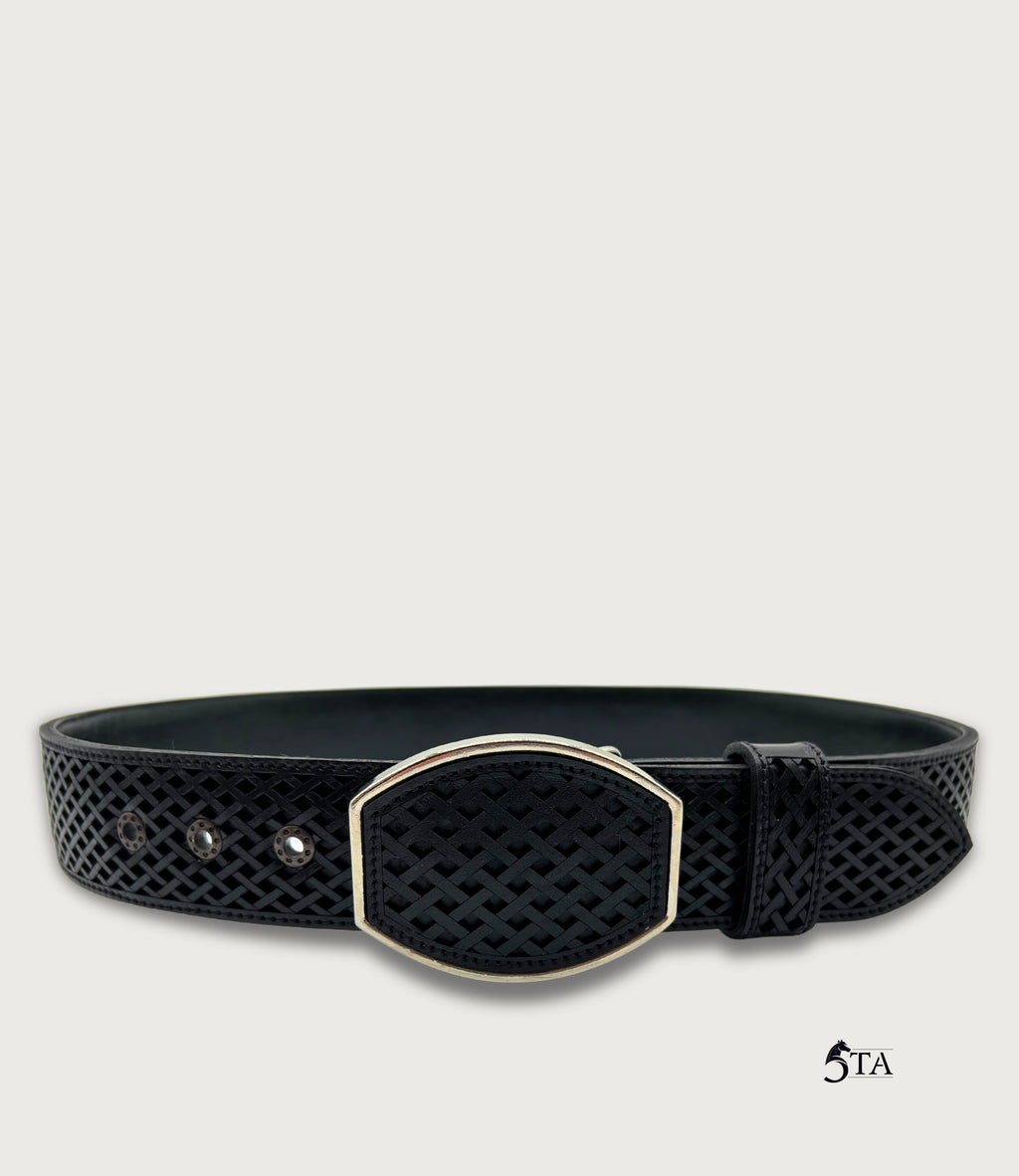 Cinto Láser Dibujo Rombos Hebilla de Acero