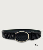 Cinto Láser Dibujo Rombos Hebilla de Acero