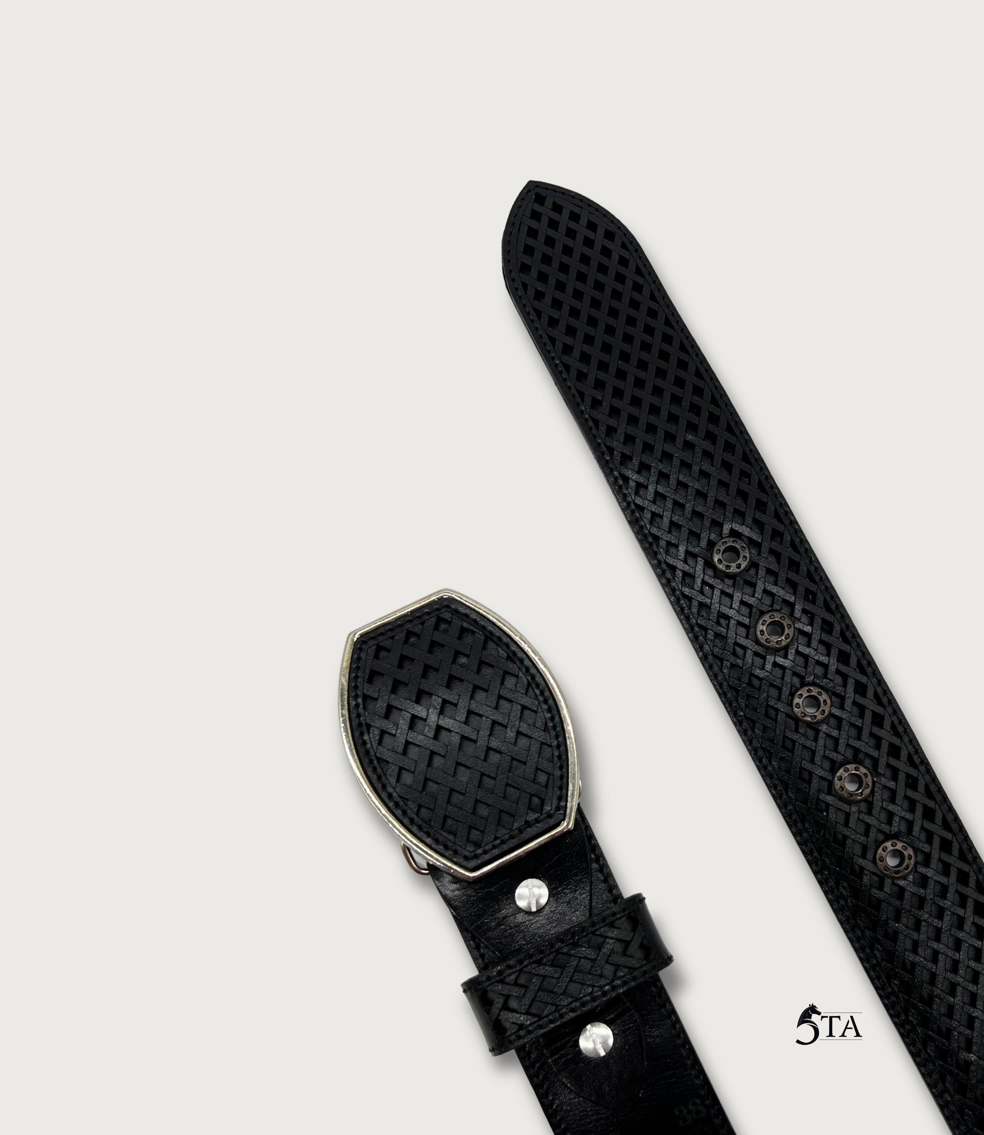 Cinto Láser Dibujo Rombos Hebilla de Acero