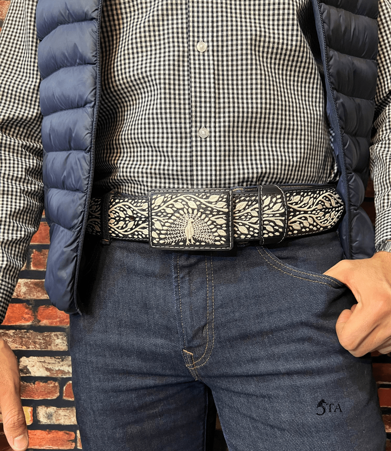 Cinto Piteado Fino Original Pavo Real