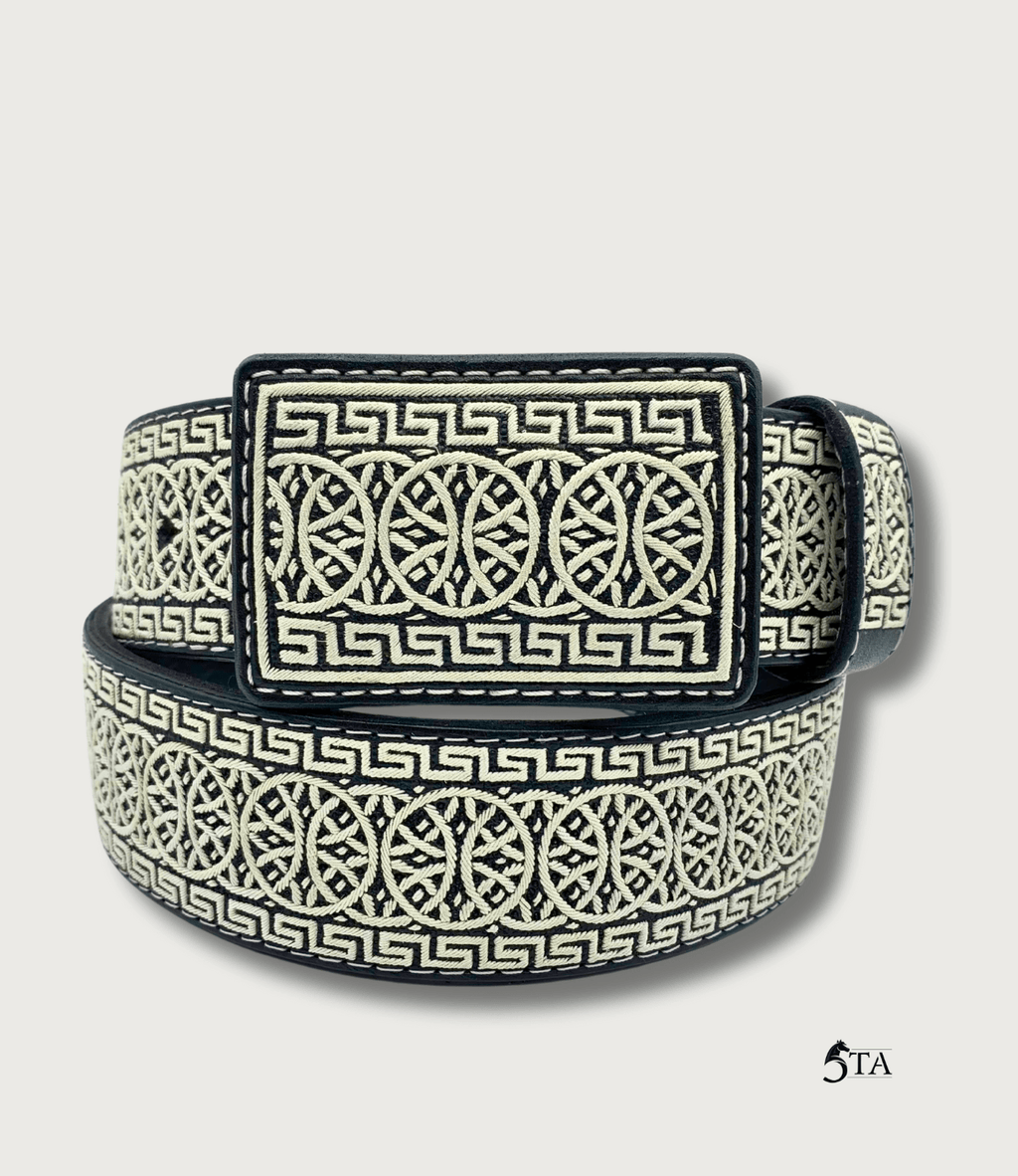 Cinto Piteado Fino Original Greca y Aros