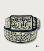 Cinto Piteado Fino Original Greca y Aros