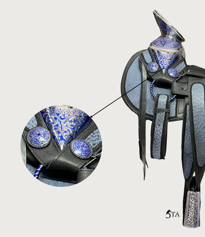 Montura Charra Piel de Avestruz y Cantinas
