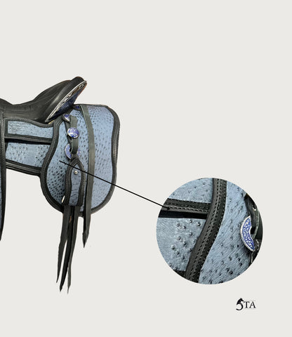 Montura Charra Piel de Avestruz y Cantinas