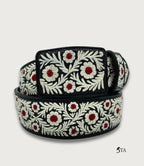 Cinto Piteado Fino Original Guía y Flores Rojas